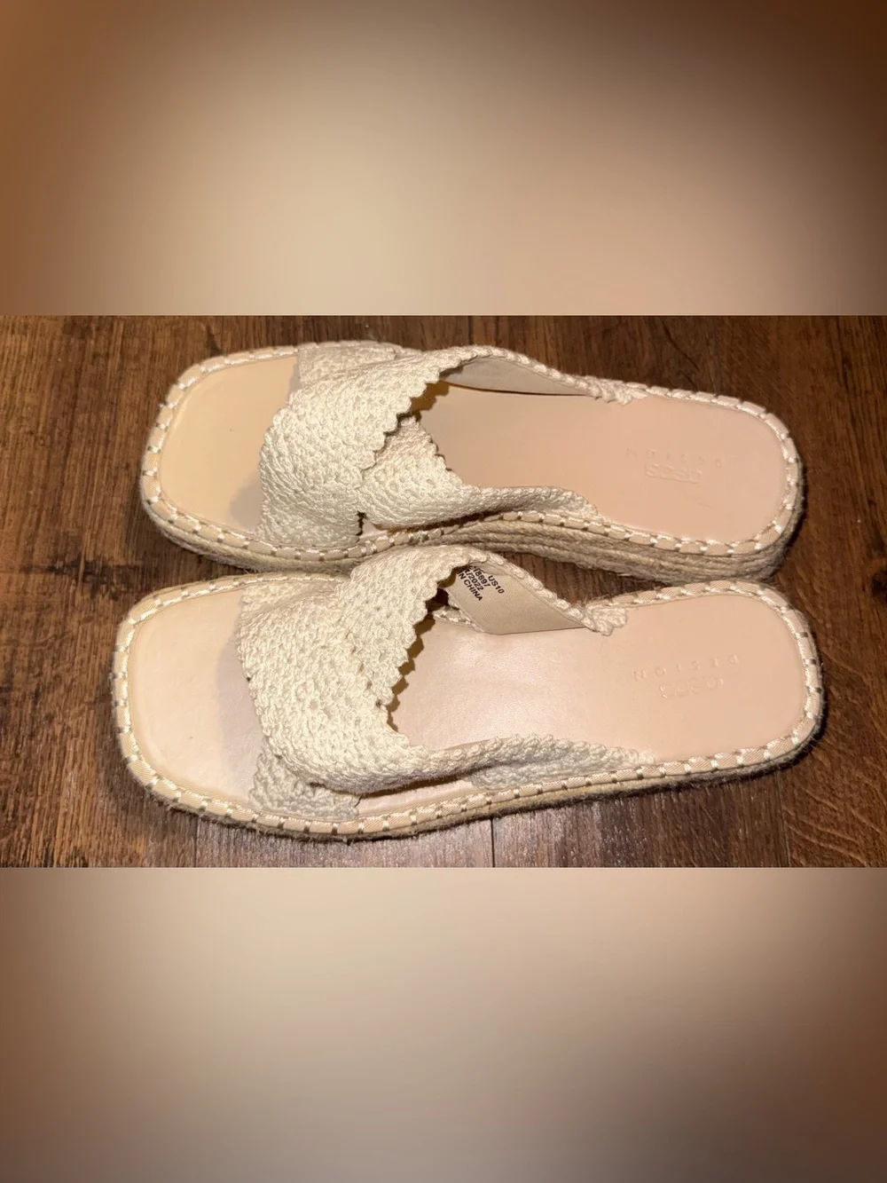 ASOS Jazlyn Wide Fit Flatform Mules Beige Size 10